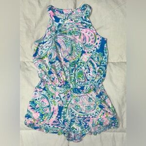 Lily Pulitzer blue/green floral romper sz 4-5 smoke free home
